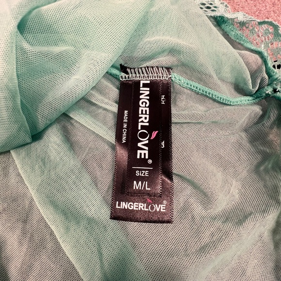 Lingerlove Lingerie Top Sz M/L Wedding Sexy Lace Bow Sheer Evening Honeymoon - Picture 2 of 9